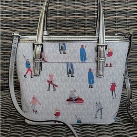 Michael Kors Jet Set Girls XS Convertible Satchel Bright White - Picture 12 of 16